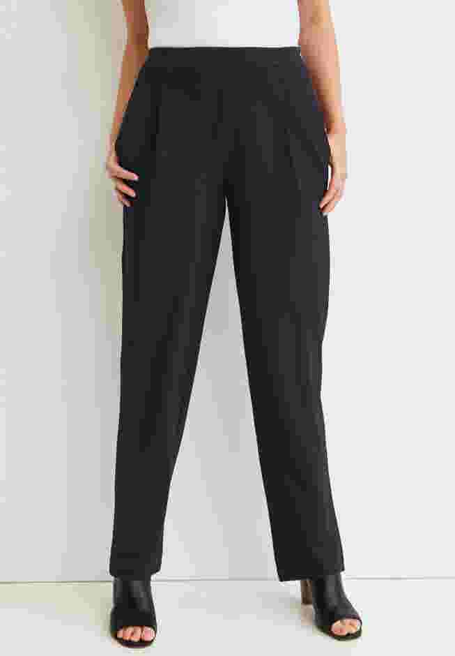 Stretch Knit Crepe Straight Leg Pants image number 4