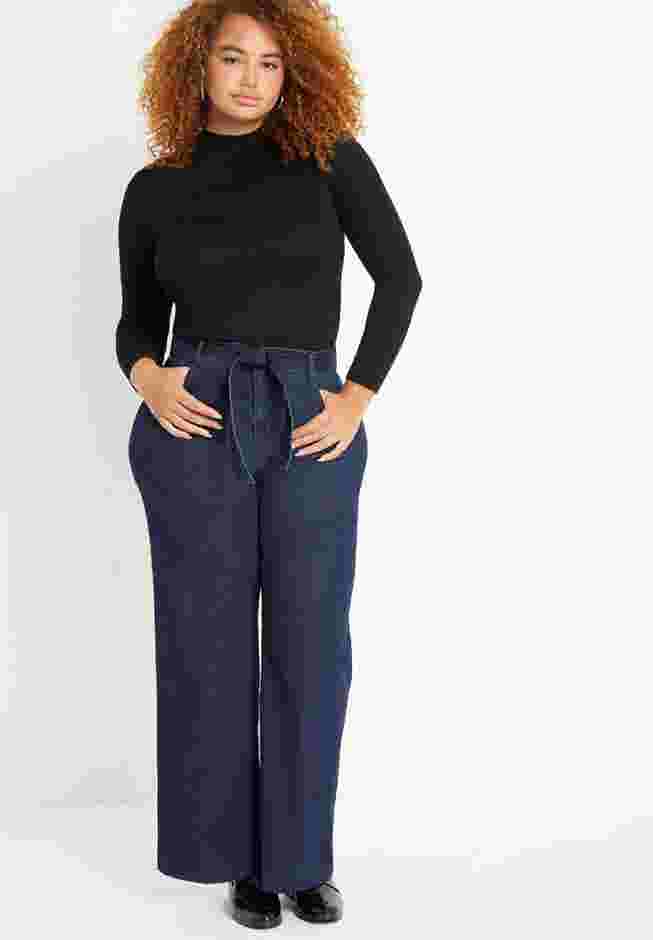 Classic Fit Belted High Rise Wide Leg Jean image number 2