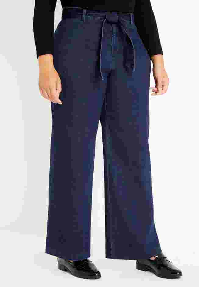 Classic Fit Belted High Rise Wide Leg Jean image number 0