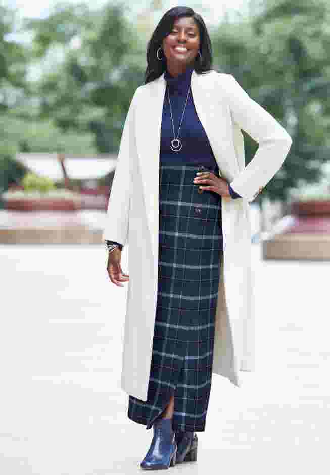 Side-Button Wool Skirt image number 3