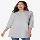Perfect Three-Quarter Sleeve Crewneck Tunic image number null