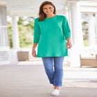 Perfect Three-Quarter Sleeve Crewneck Tunic image number null