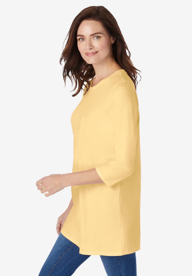 Perfect Three-Quarter Sleeve Crewneck Tunic image number 2