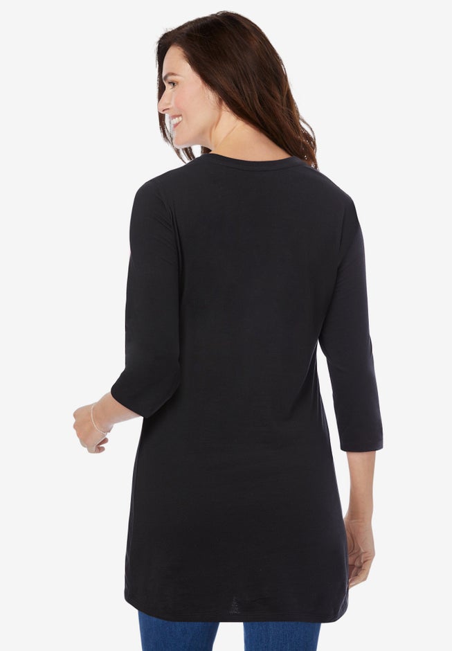 Perfect Three-Quarter Sleeve Crewneck Tunic image number 1