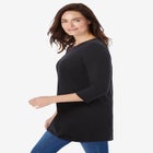 Perfect Three-Quarter Sleeve Crewneck Tunic image number null