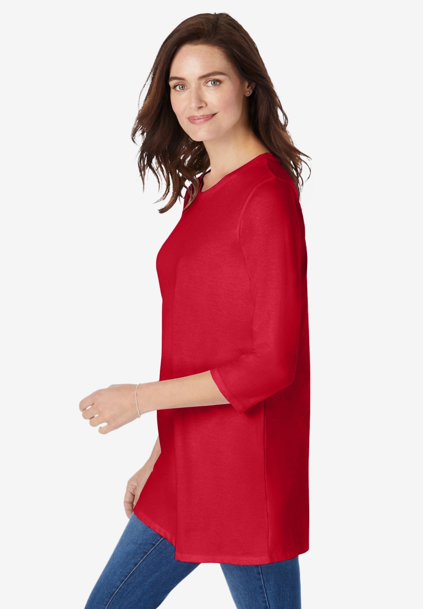 Perfect Three-Quarter Sleeve Crewneck Tunic image number 2