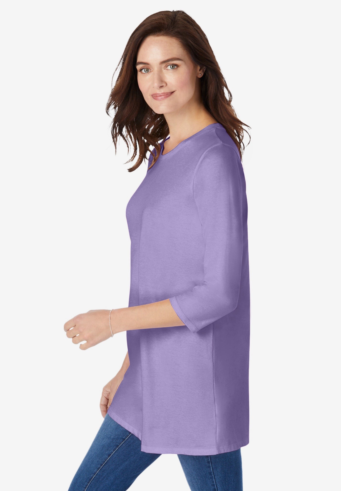 Perfect Three-Quarter Sleeve Crewneck Tunic image number 2
