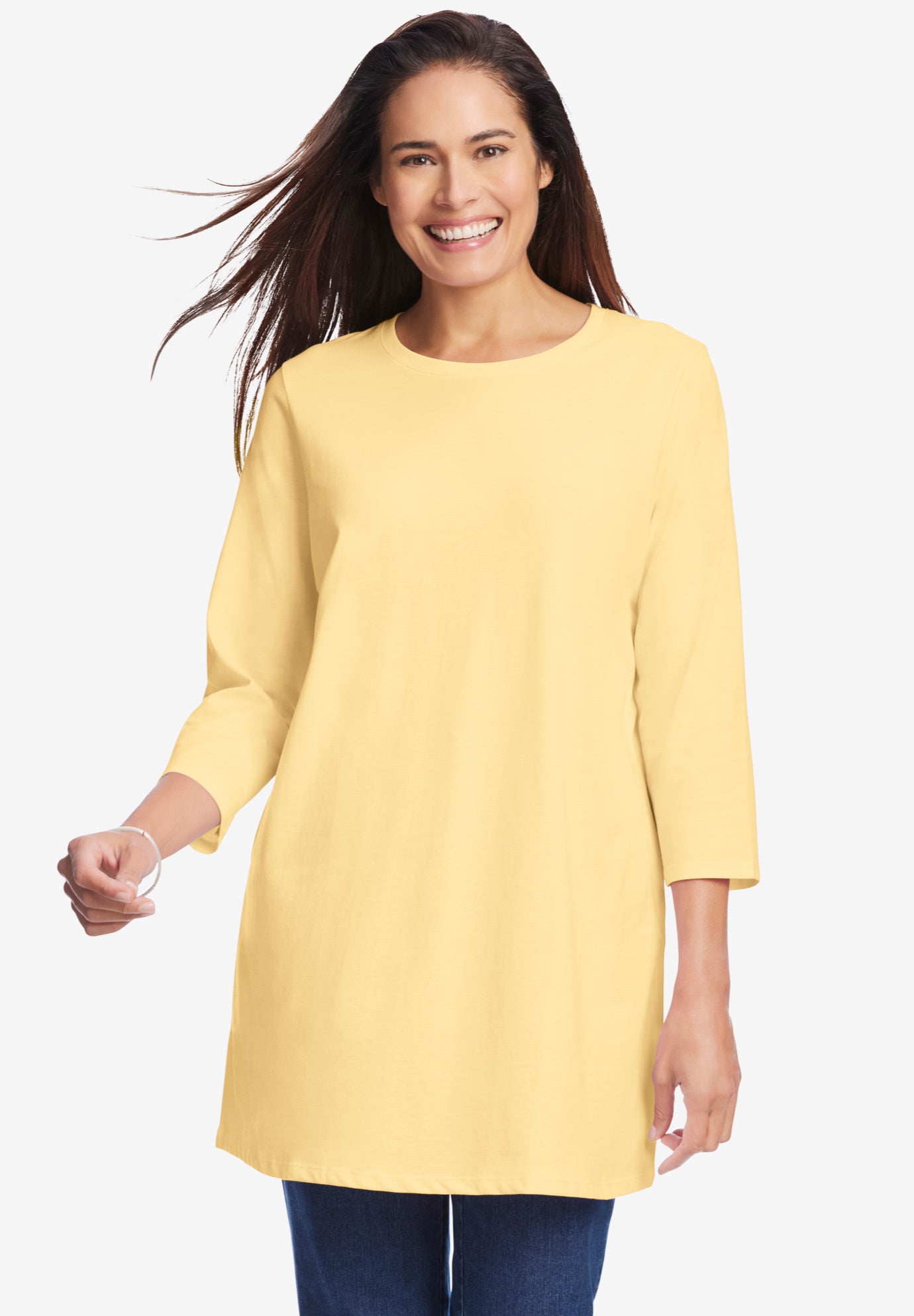Perfect Three-Quarter Sleeve Crewneck Tunic image number 0
