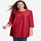 Perfect Three-Quarter Sleeve Crewneck Tunic image number null
