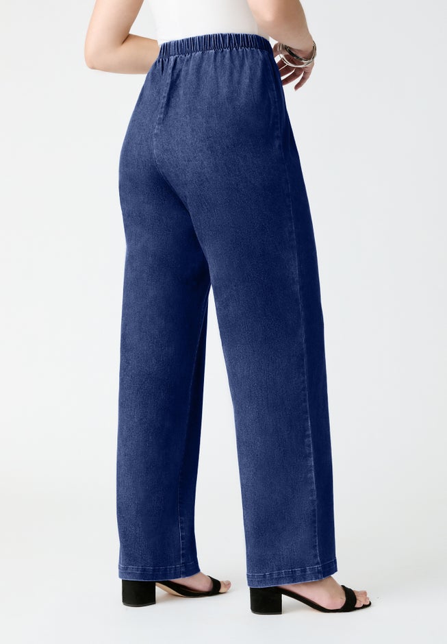Plus Size Comfort Stretch Wide Leg Jean image number 2