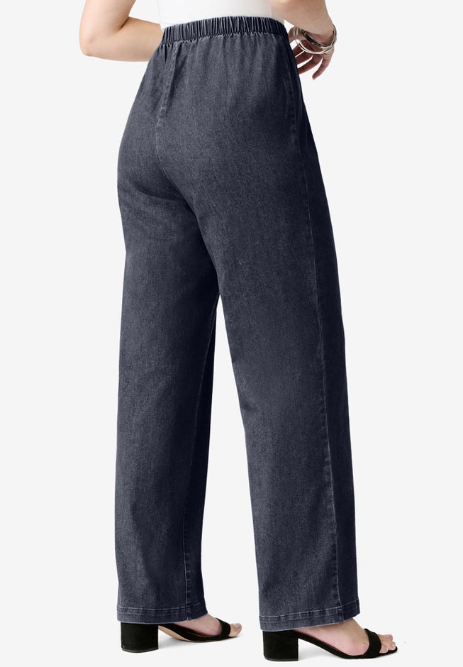 Plus Size Comfort Stretch Wide Leg Jean image number 2