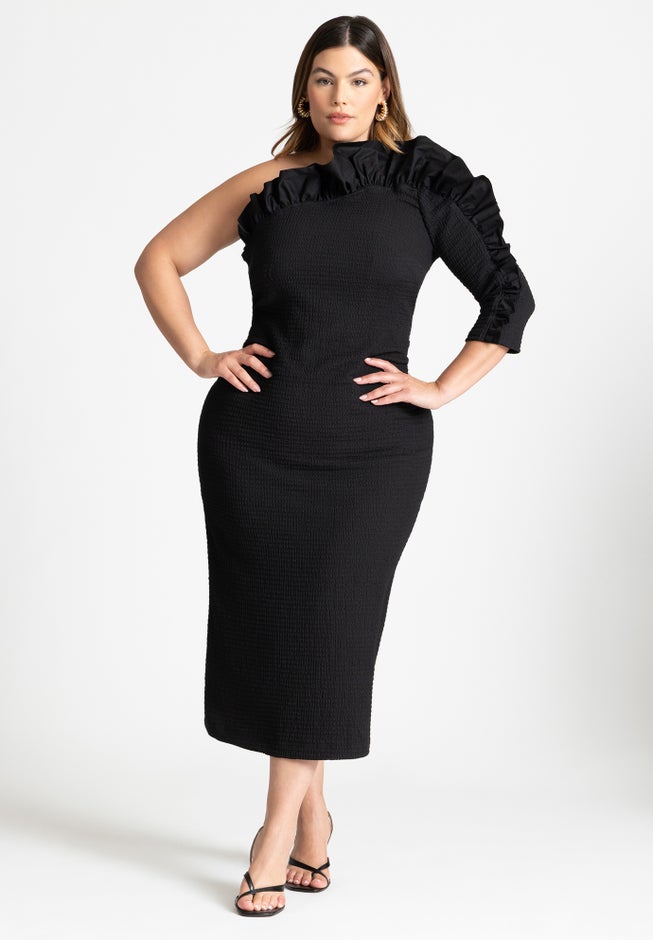 Popcorn Ruffle Column Dress image number 0