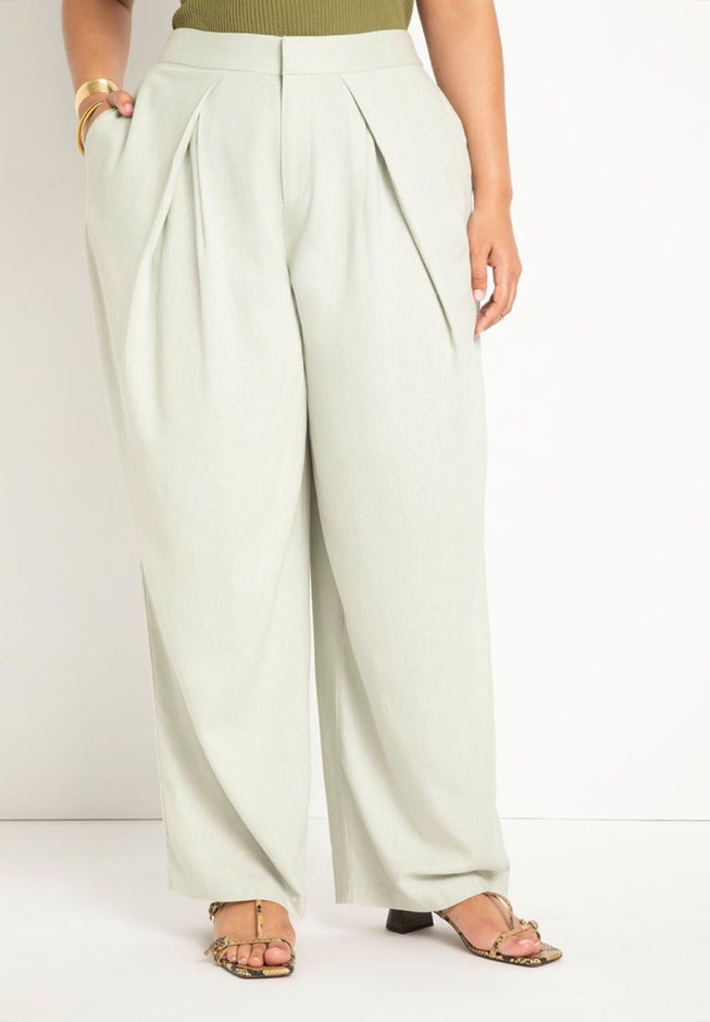 Pleated Linen Taper Leg Trouser image number 1