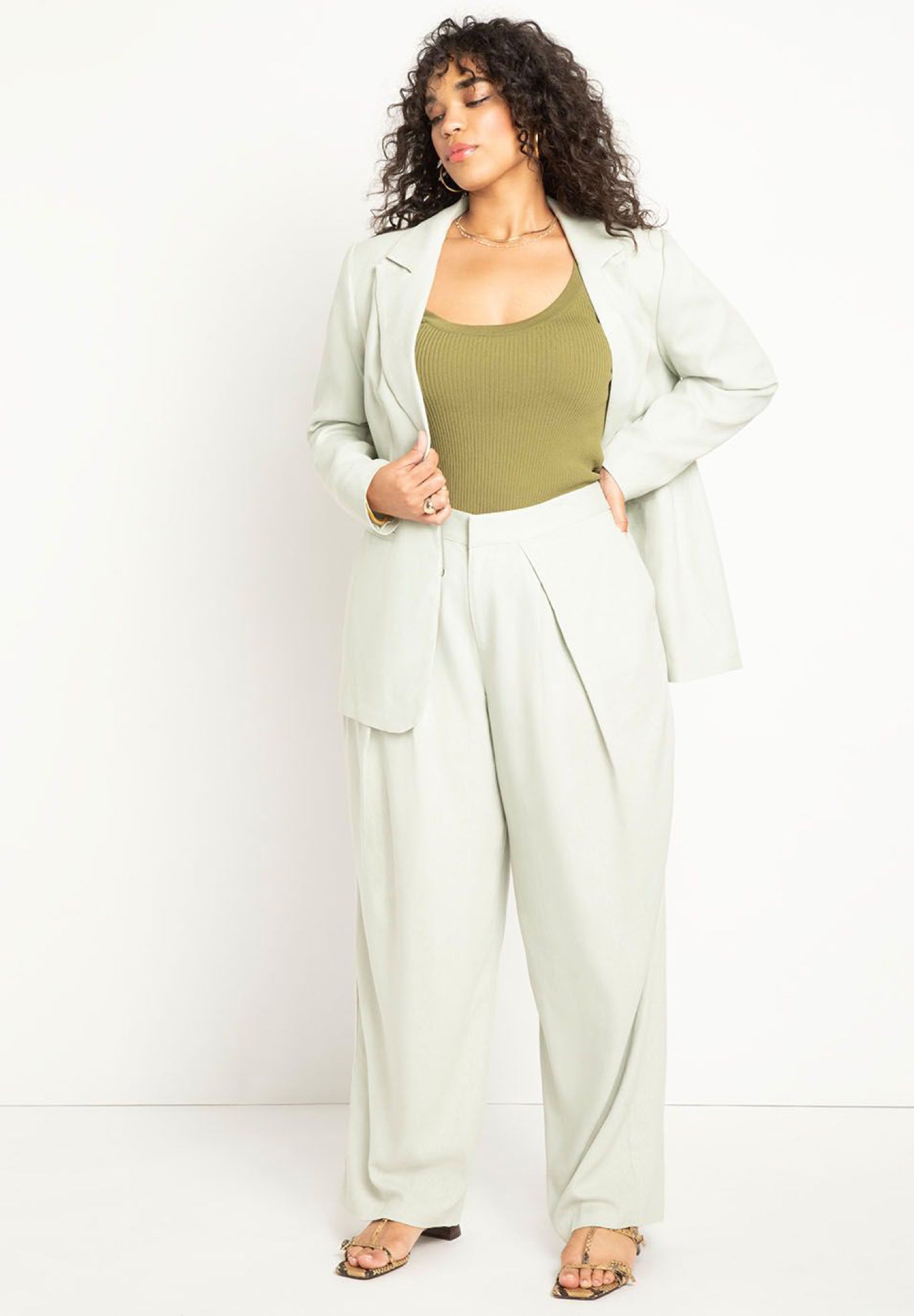 Pleated Linen Taper Leg Trouser image number 0