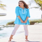 Embroidered Crinkle Tunic image number null