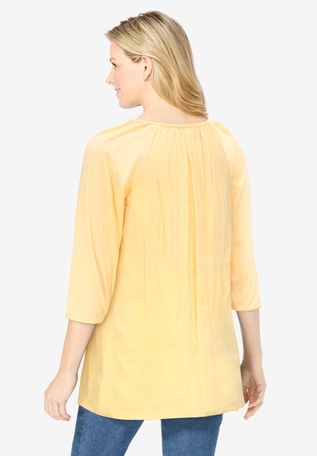 Embroidered Crinkle Tunic image number 1