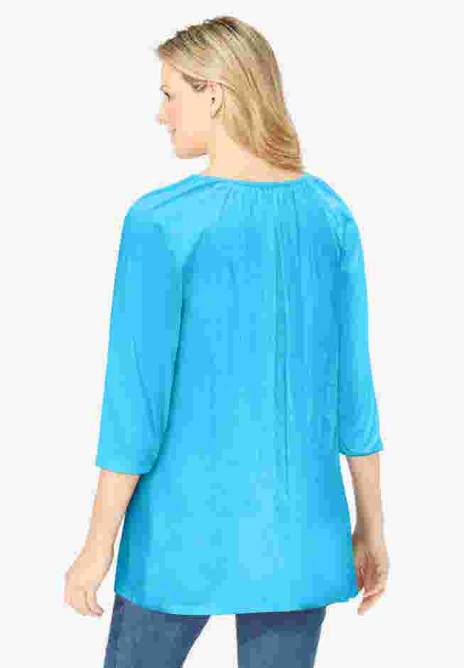 Embroidered Crinkle Tunic image number 1