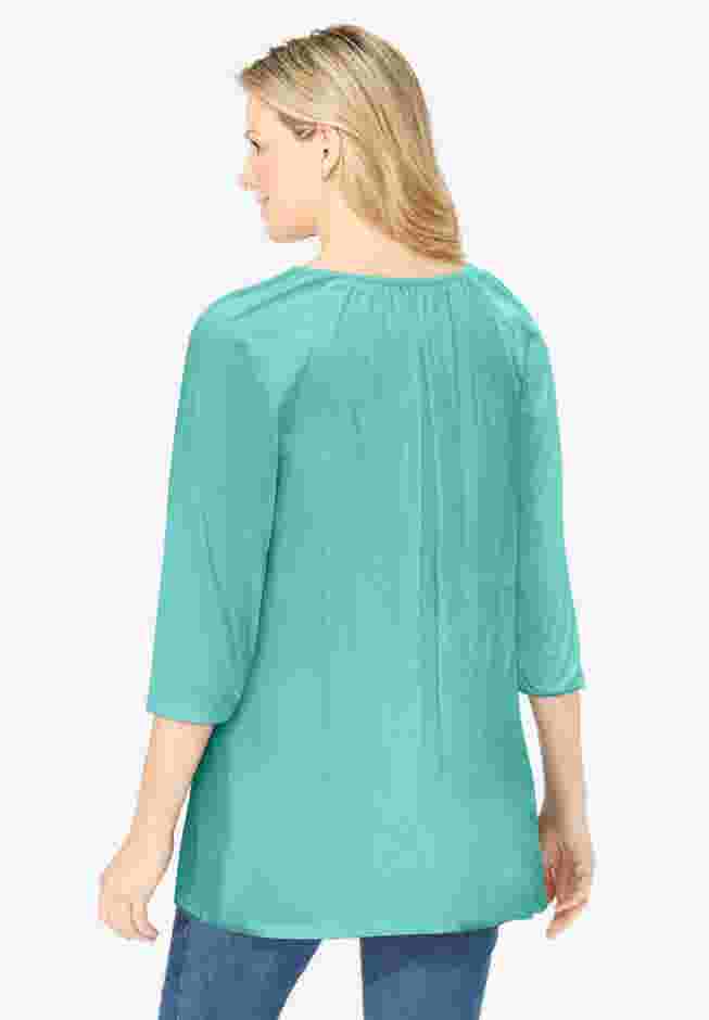 Embroidered Crinkle Tunic image number 1