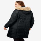 Plus Size Knee Length Puffer Coat image number null