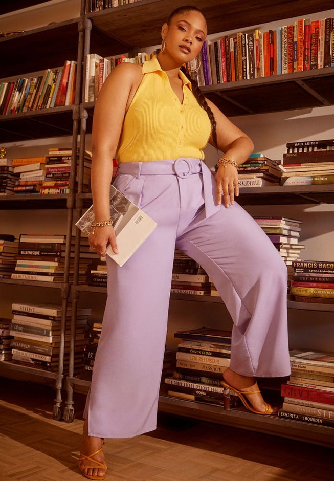Belted Trouser With Side Slit image number 3