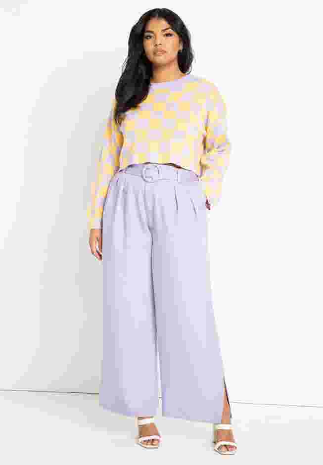 Belted Trouser With Side Slit image number 0
