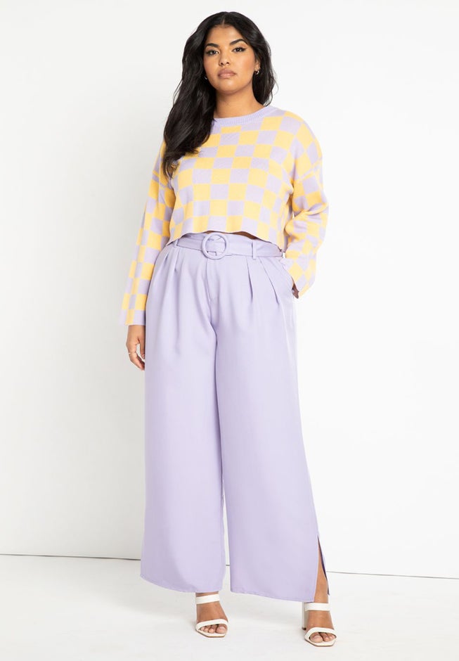 Belted Trouser With Side Slit image number 0