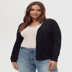 Lightweight Fine Knit Relaxed V-Neck Boxy Cardigan image number null