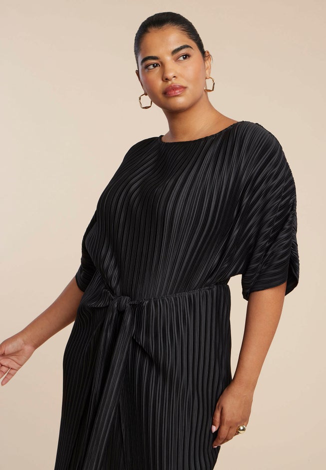 Draped Plisse Dress image number 1