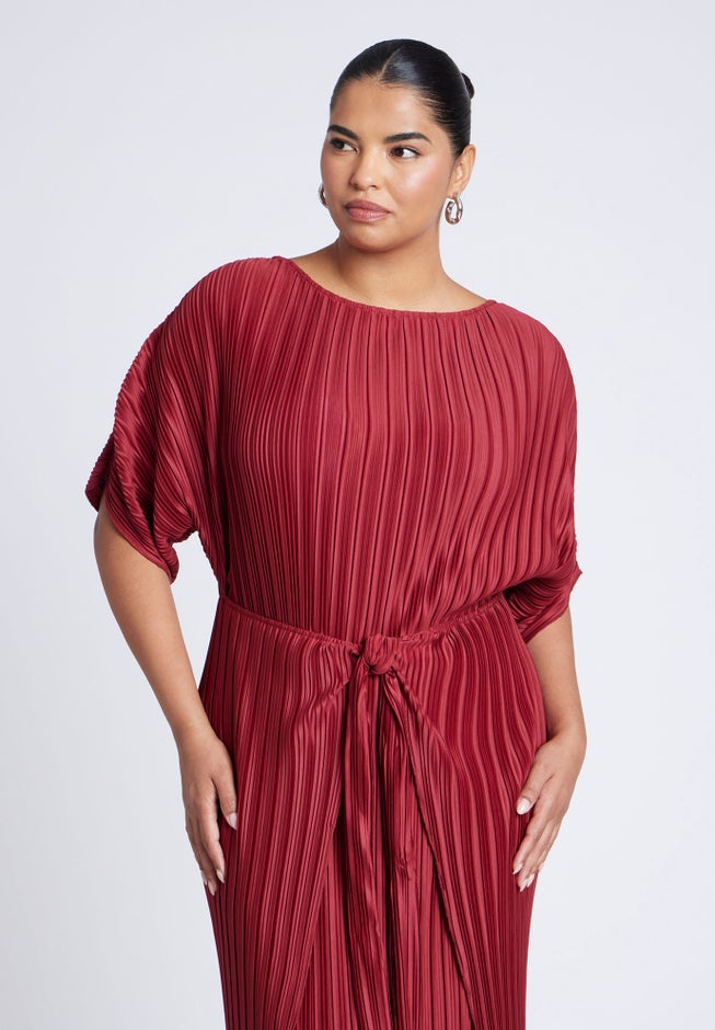 Draped Plisse Dress image number 2