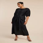 Draped Plisse Dress image number null