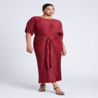 Draped Plisse Dress image number null