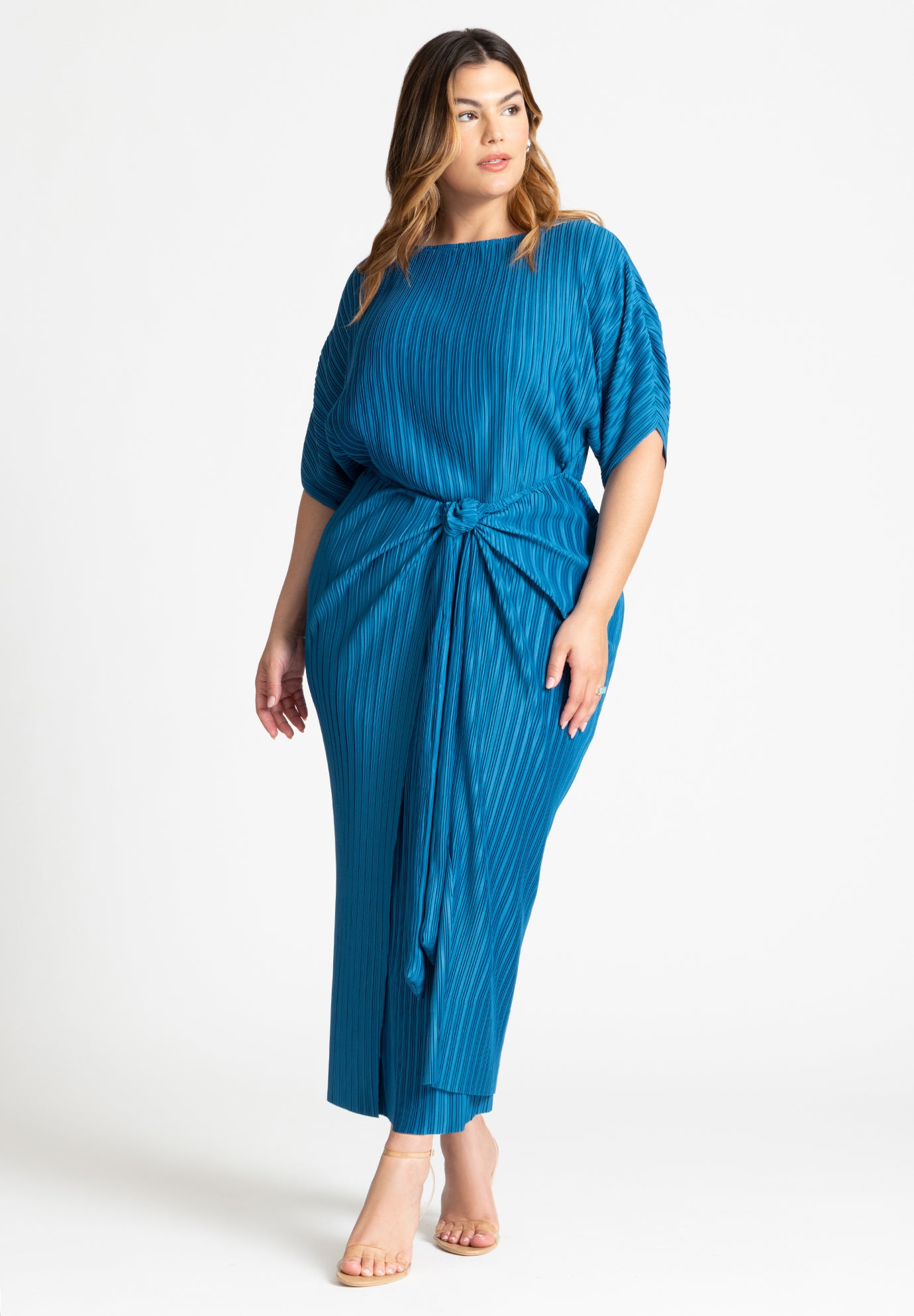 Draped Plisse Dress image number 0