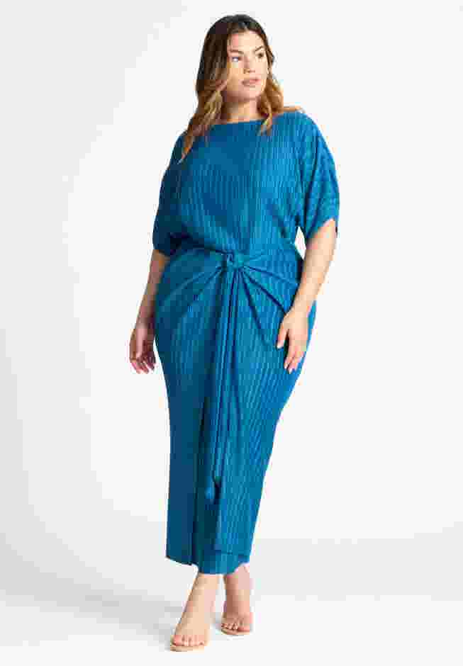 Draped Plisse Dress image number 0