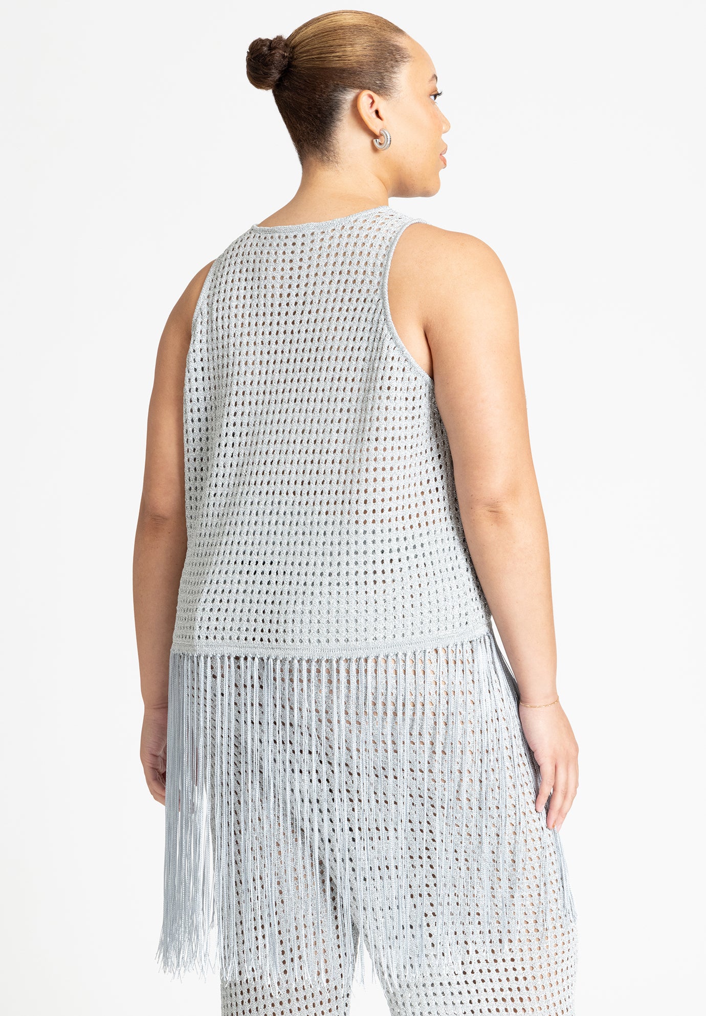 Crochet Fringe Sweater Tank image number 2
