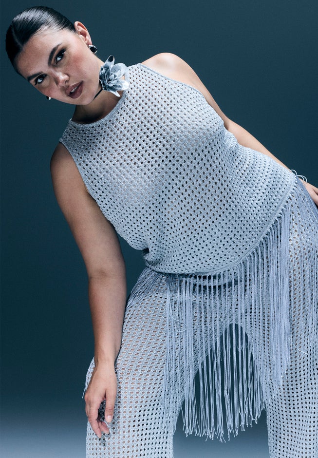 Crochet Fringe Sweater Tank image number 0