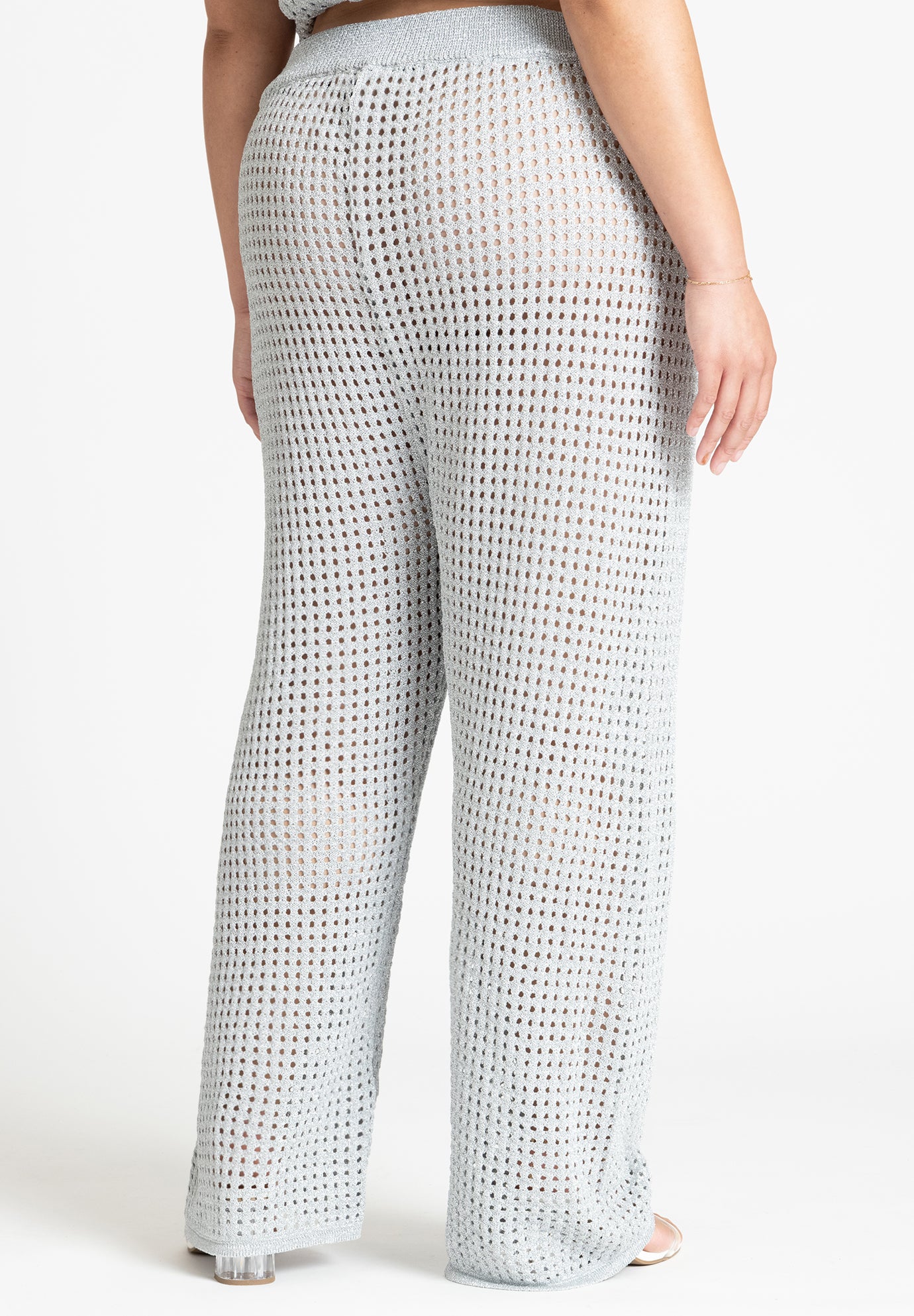 Metallic Crochet Pant image number 3