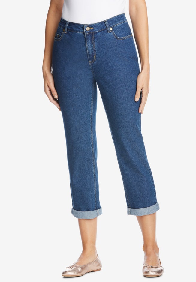 Stretch Denim Five-Pocket Girlfriend Jeans image number 3