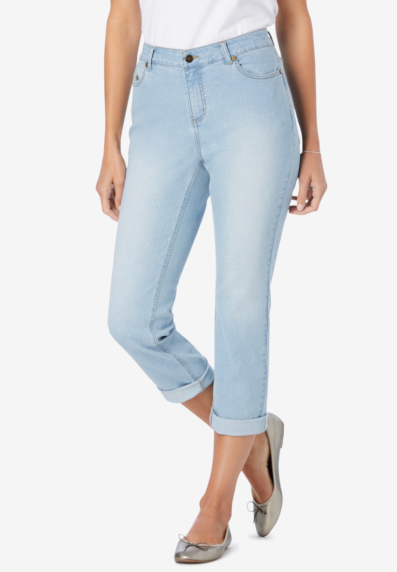 Stretch Denim Five-Pocket Girlfriend Jeans image number 0
