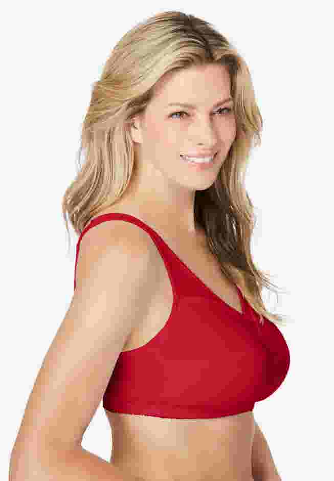 Cotton Back-Close Wireless Bra image number 1