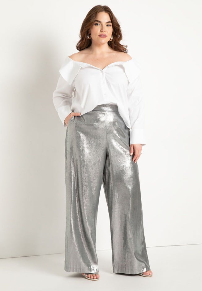 Metallic Wide Leg Pant image number 1