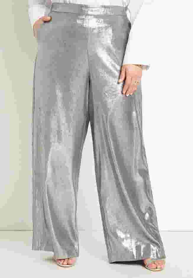 Metallic Wide Leg Pant image number 2