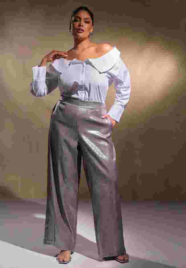 Metallic Wide Leg Pant image number 0