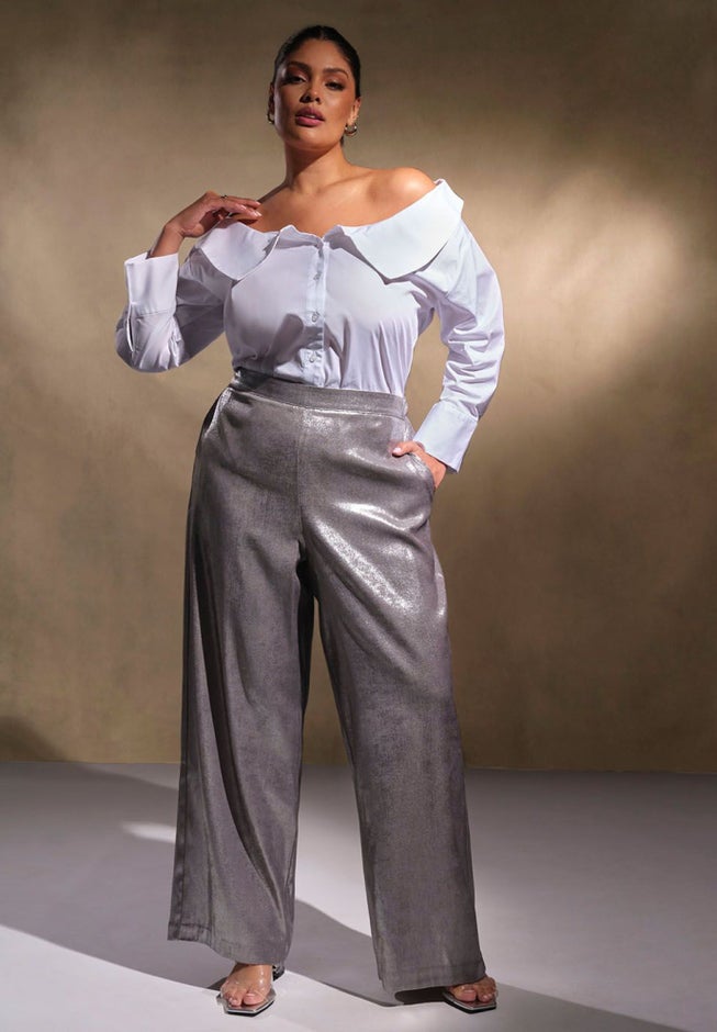 Metallic Wide Leg Pant image number 0