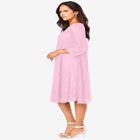 Plus-Size 3/4 Sleeve Boatneck Lace Swing Dress image number null