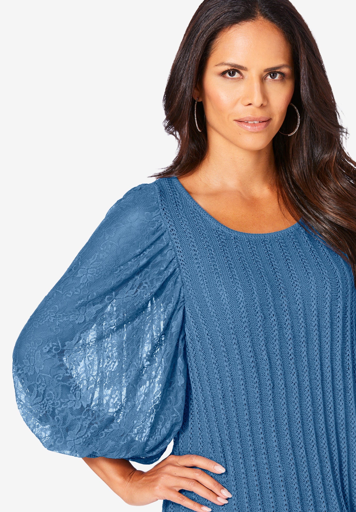 Lace Sleeve Sweater image number 3