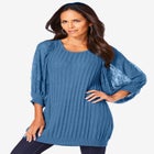 Lace Sleeve Sweater image number null