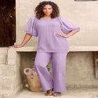 Lace Sleeve Sweater image number null