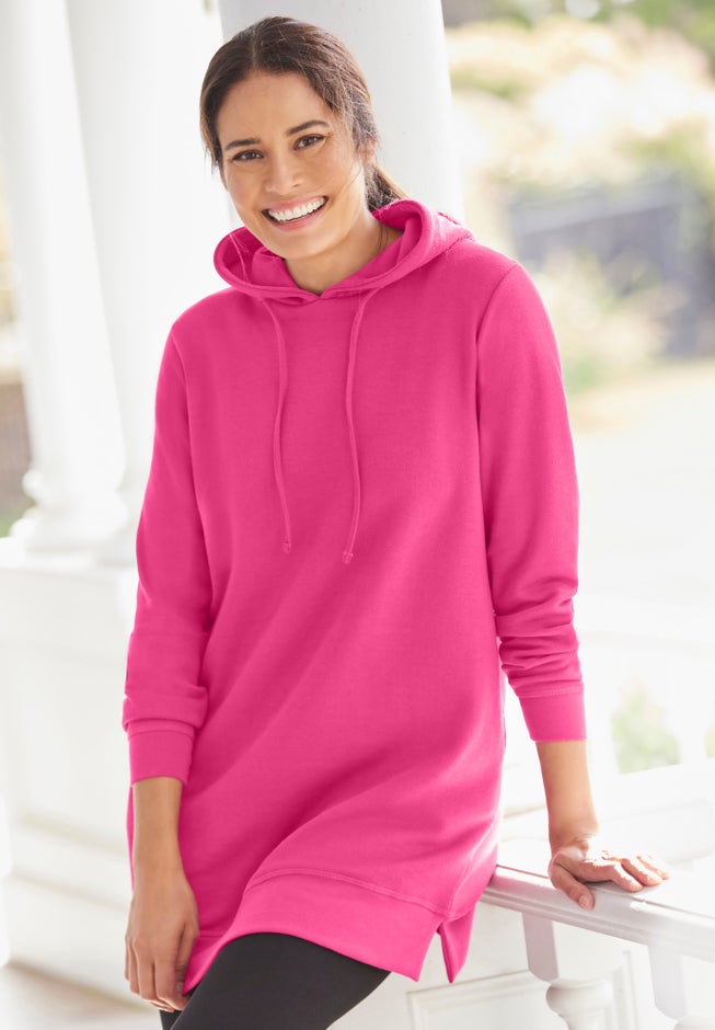 Longer-Length Hoodie Sweatshirt. image number 9