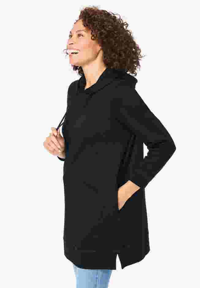 Longer-Length Hoodie Sweatshirt. image number 2
