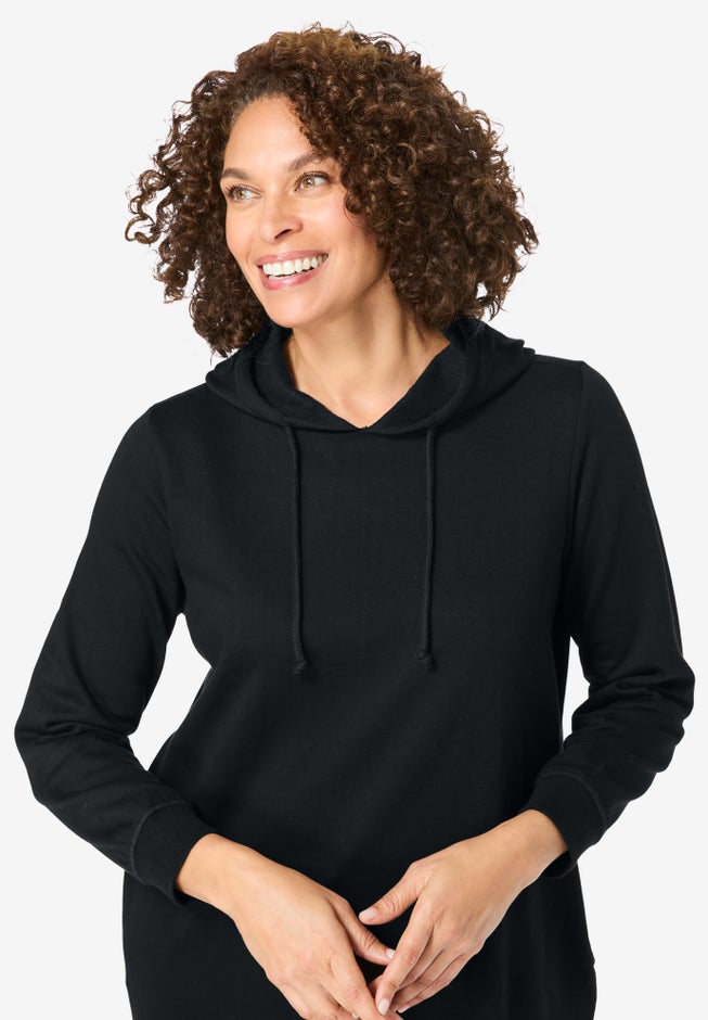 Longer-Length Hoodie Sweatshirt. image number 3